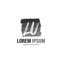 Initial LU logo template with modern frame. Minimalist LU letter logo vector illustration
