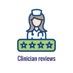Patient Satisfaction Icon with patient experience imagery - and rating idea