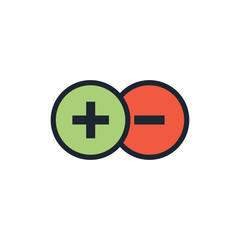 Fototapeta premium Positive and Negative, True AND False Images or Plus and Minus