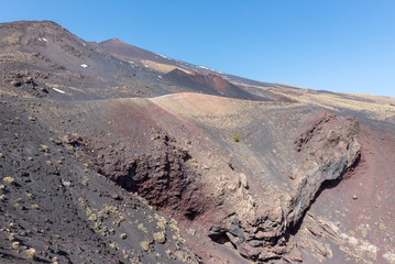 Etna volcano craters in Sicily, Italy