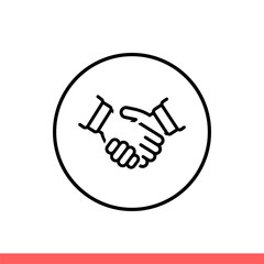 Handshake vector icon, agreement sign. Simple, flat design isolated on white background for web or mobile app