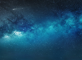 Fototapeta na wymiar night sky background with stars and comet