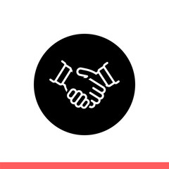 Handshake vector icon, agreement sign. Simple, flat design isolated on white background for web or mobile app