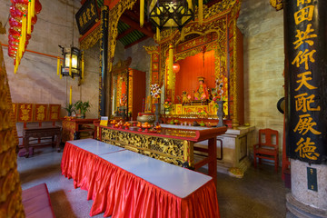 Beautiful view of Thean Hou Temple in Penang, Malaysia