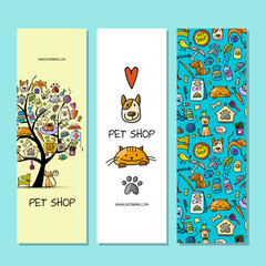 Pet shop collection, banners design