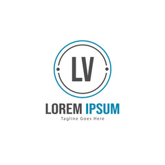 Initial ,  logo template with modern frame. Minimalist ,  letter logo vector illustration