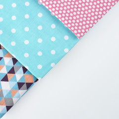Obraz premium Colored Cotton textile - close up of fabric texture. Cotton Fabric Texture. Top View of Cloth Textile Surface. Text Space. Abstract background and texture for designers.