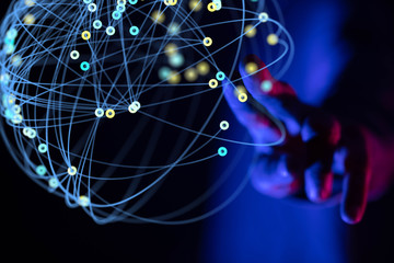 Abstract technology geometric and data