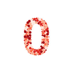 digit 0 color distributed circles dots illustration