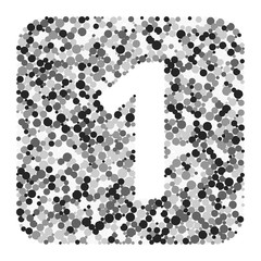 Digit 1 color distributed circles dots illustration