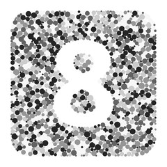 Digit 8 color distributed circles dots illustration