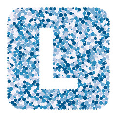 L letter color distributed circles dots illustration