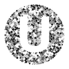 U letter color distributed circles dots illustration