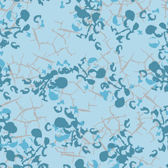 Winter camouflage of various shades of grey and blue colors