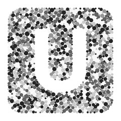 U letter color distributed circles dots illustration