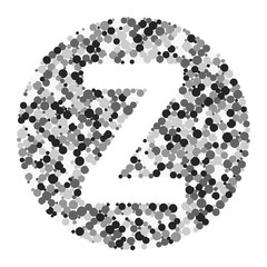 Z letter color distributed circles dots illustration