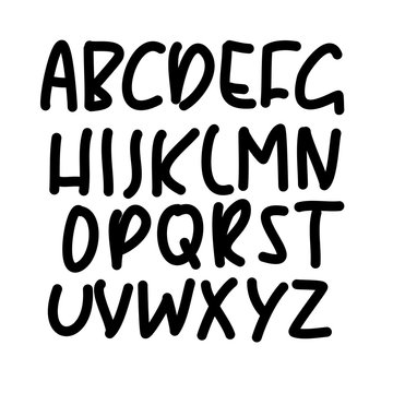 Simple alphabet. Modern font. Vector illustration.