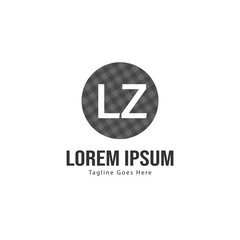 Initial LZ logo template with modern frame. Minimalist LZ letter logo vector illustration