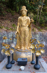 Beautiful sculpture of quanyin in Arashiyama, Kyoto, Japan.