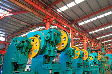Fototapeta na wymiar Factory machinery and equipment lathe