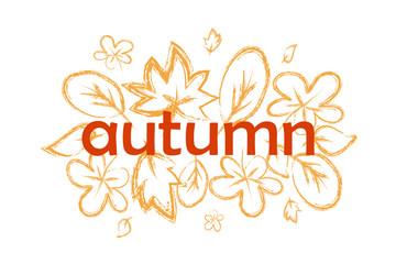  Autumn leaves. The text 