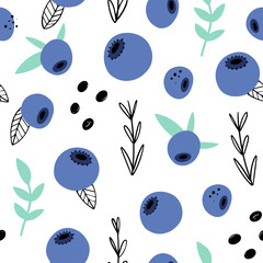 Floral abstract seamless pattern. Hand drawn, Doodle style plants for packaging, textiles and other designs...