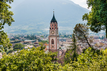 Meran, St. Nikolaus, Kirche, Tappeinerweg, Altstadt, Vinschgau, Südtirol, Italien, Sommer