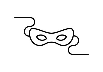 Vector outline anonymous icon. An venetian theater festival costume mask isolated on white background. Concept of anonymity, celebration, holiday, carnaval.
