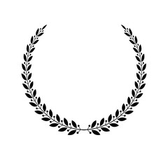 Laurel Wreath floral heraldic element. Heraldic Coat of Arms decorative logo isolated vector illustration.