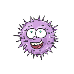 Microbe doodle. Virus sketch. Bacteria. Cell. Germ. Allergy. Disease. Parasite. Unicellular organism. Cute cartoon microbe. Infection. Funny microorganism. Alien.