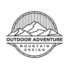 Mountain outdoor adventure logo design, vintage style simple minimalist.