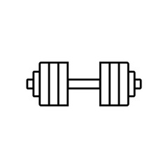 Dumbbells monochrome icon in line style isolated on white background, symbol of equipment for training in the gym. Simple dumbbells illustration.- vector