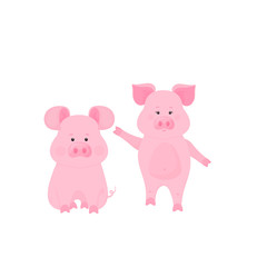 Obraz na płótnie Canvas Cute pig cartoon characters. Piggy. Funny animal.