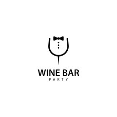 Wine Bar Party Logo Design
