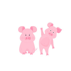 Obraz na płótnie Canvas Cute pig cartoon characters. Piggy. Funny animal.