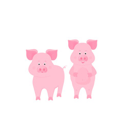 Cute pig cartoon characters. Piggy. Funny animal.
