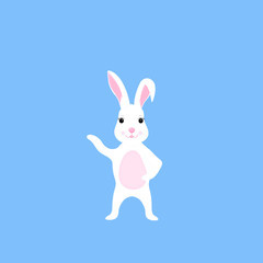 Fototapeta na wymiar Bunny cute print. Hare fashion child vector. rabbit illustration for nursery t-shirt, kids apparel, invitation