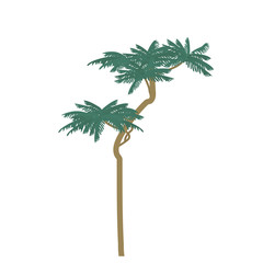 African trees, isolated on white background - vector