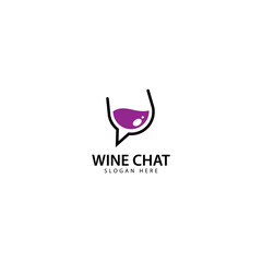 Wine Chat Logo Design Icon