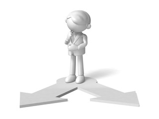 岐路に立つビジネスマン