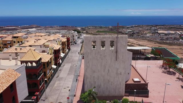 Modern catholic church in Adeje, Tenerife island