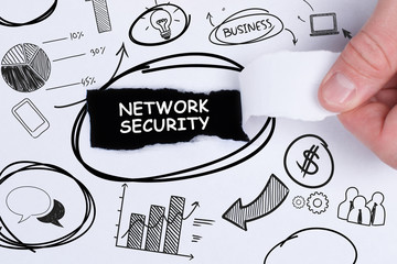 Business, technology, internet and networking concept. Young entrepreneur showing keyword: Network...