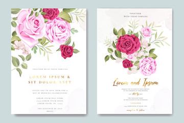 beautiful wedding invitation card floral frame template