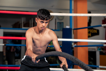 Fototapeta na wymiar Indian young trained body in the gym