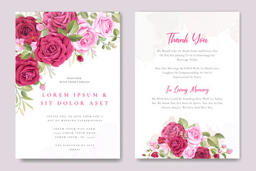 Fototapeta na wymiar beautiful wedding invitation card floral frame template