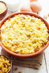 Millet casserole with raisin