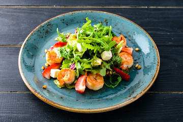 seafood salad with berry fruits