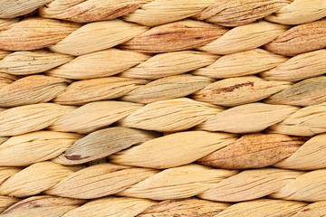 Close up of handmade water hyacinth (Eichhornia crassipes) wicker background texture