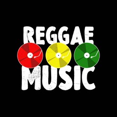 reggae music turntable vinyl records rasta sound system jamaica music poster