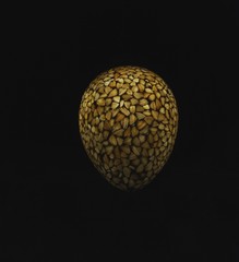 golden ball on black background